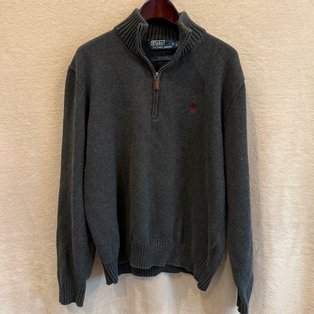 Ralph Lauren Charcoal Zip-Up Sweater